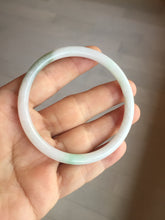 Load image into Gallery viewer, 56.5mm 100% natural Type A sunny green white round cut jadeite jade bangle BL98-4669
