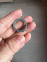 Load image into Gallery viewer, Size 6 1/2 100% natural type A light dark green blue black gray Guatemala jadeite band ring group AA112
