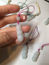 Load image into Gallery viewer, Type A 100% Natural white/green/purple Four Seasons Fortune Beans jadeite jade hanger group BF39
