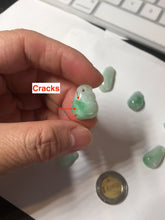 Load image into Gallery viewer, 100% Natural type A icy watery sunny green jadeite Jade bamboo/blessing melon pendant BM56
