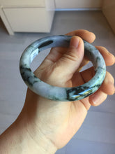 Load image into Gallery viewer, 60.5mm Certified Type A 100% Natural dark green/red/purple/gray Snowy Pine Mountain Jadeite Jade bangle PE116-1215
