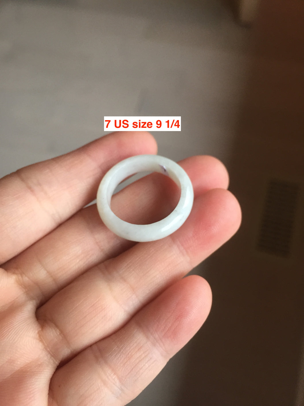 Size 4 1/2 -9 1/4 100% natural type A light green/purple/white jadeite band ring group PD199