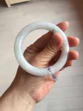 Load image into Gallery viewer, 53.5mm Certified Type A 100% Natural light green white round cut Jadeite bangle PF60-0516
