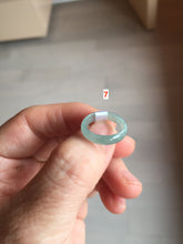 Load image into Gallery viewer, Size 2 1/4 (13.6mm) 100% natural type A icy watery green/blue/gray Guatemala jadeite jade band ring group AA105
