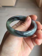 Load image into Gallery viewer, 51.2mm Certified  Type A 100% Natural sunny green gray black(Wuji) Mountains Embrace Emerald(群山怀翠) jadeite jade bangle AZ180-0509
