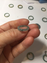 Load image into Gallery viewer, 13.3mm size 2 100% natural type A icy watery green/blue/yellow Guatemala square style jadeite jade pinky finger band ring/pendant group BS118
