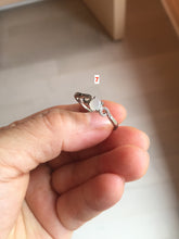 Load image into Gallery viewer, 100% natural type A sunny green white clear four-prong jadeite jade ring group PC7
