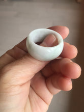 Load image into Gallery viewer, 100% natural type A light purple/green/white broad jadeite jade band ring thumb ring Pb42
