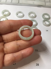 Load image into Gallery viewer, Size 6 1/2-9 100% natural type A white light green broad jadeite jade band ring PA253

