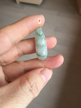 Load image into Gallery viewer, Type A 100% Natural icy watery white/green with green floating flowers Four Seasons Fortune Beans jadeite jade group AU79
