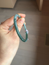 Load image into Gallery viewer, 55.4mm Certified Type A 100% Natural dark green/blue/gray Guatemala slim round cut Jadeite bangle PH8-2351
