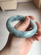 Load image into Gallery viewer, 58mm certified Type A 100% Natural light green gray chubby Jadeite Jade bangle BS115-6636
