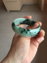 Load image into Gallery viewer, 57mm Certified Type A 100% Natural sunny green/dark green/purple/white Spring Forest broad Jadeite bangle PF58-0579
