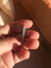 Load image into Gallery viewer, 100% natural type A icy watery light green blue gray Guatemala jadeite leaf pendant PD6
