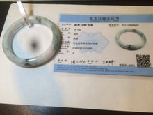 Load image into Gallery viewer, 55.8mm Certificated Type A 100% Natural White purple with green floating flowers Jadeite Jade bangle G110-9502
