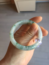 Load image into Gallery viewer, 51.2mm Certified  Type A 100% Natural light green carved branches and flowers and golden-painted jadeite jade bangle BH123-6069

