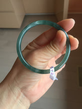 Load image into Gallery viewer, 54mm Certified Type A 100% Natural dark green/blue/gray with Guatemala slim round cut Jadeite bangle PH2-2348
