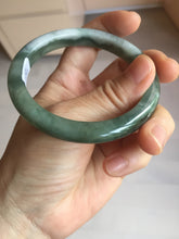 Load image into Gallery viewer, 57.6mm Certified type A 100% Natural oily dark greenwhite gray black watermelon rind  (瓜油青)  Jadeite bangle AZ187-1630
