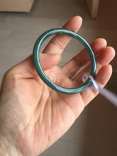 Load image into Gallery viewer, 56.3mm Certified Type A 100% Natural dark green/blue/gray with Guatemala slim round cut Jadeite bangle PH14-2352
