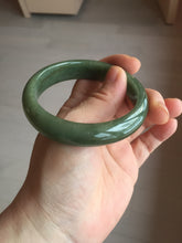 Load image into Gallery viewer, 56mm certified 100% natural Type A oliy dark green(油青) brown jadeite jade bangle BS101-4047
