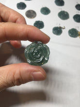 Load image into Gallery viewer, 100% Natural type A icy watery blue green gray Guatemala jadeite Rose Pendant group BP181

