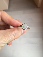 Load image into Gallery viewer, 100% natural type A icy watery light green white clear four-prong jadeite jade ring group PC8
