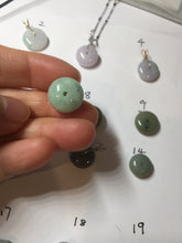 Load image into Gallery viewer, 9.9-15mm Type A 100% Natural light green yellow brown purple Jadeite Safety Guardian Button abacus bead donuts pendant PF73 Add on item
