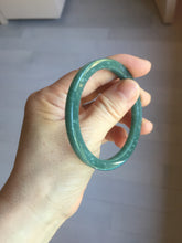 Load image into Gallery viewer, 51.3mm Type A 100% Natural dark green/black/blue/gray with flying snow Guatemala square style Jadeite bangle PJ74-0654
