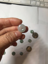 Load image into Gallery viewer, 12-17.5mm Type A 100% Natural oily dark green(淡油青) gray green Jadeite Safety Guardian Button donuts pendant PH61 Add on item
