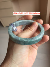 Load image into Gallery viewer, 56-58mm Certified Type A 100% Natural Dark Green Purple Gray Monet's Pond Square Jadeite Jade Bangle group GL61
