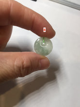 Load image into Gallery viewer, 100% natural Type A light green/white concentric circle jadeite jade safety Guardian ring pendant BN28
