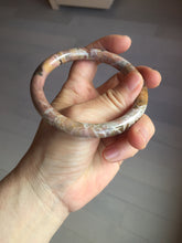 Load image into Gallery viewer, 58.9mm 100% natural pink brown black round cut rose stone (Rhodonite)bangle SY122
