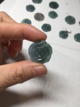 Load image into Gallery viewer, 100% Natural type A icy watery blue green gray Guatemala jadeite Rose Pendant group BP181
