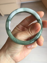 Load image into Gallery viewer, 57.6mm Certified type A 100% Natural oily dark greenwhite gray black watermelon rind  (瓜油青)  Jadeite bangle AZ187-1630
