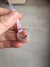 Load image into Gallery viewer, Size 2 1/4 (13.6mm) 100% natural type A icy watery green/blue/gray Guatemala jadeite jade band ring group AA105
