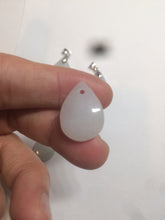 Load image into Gallery viewer, 100% natural icy watery green/white/purple type A jadeite jade water drop pendant necklace group A122
