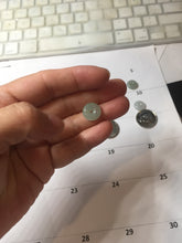 Load image into Gallery viewer, 11.5mm Type A 100% Natural icy watery oily dark green gray black(油青)  Jadeite Jade Safety Guardian Button donuts Pendant group PC222 add on item
