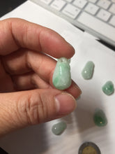 Load image into Gallery viewer, 100% Natural type A icy watery sunny green jadeite Jade bamboo/blessing melon pendant BM56
