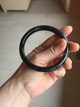 Load image into Gallery viewer, AllaboutjadeCanada.com only 61.8mm type A 100% Natural dark green black MoCui(墨翠) Jadeite bangle PC195
