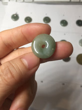 Load image into Gallery viewer, 17.5-20mm Type A 100% Natural oily dark green black gray(老油青) Jadeite Safety Guardian Button donuts pendant group PH237
