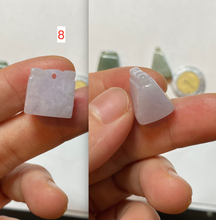 Load image into Gallery viewer, 100% Natural sunny green/purple scale weight safety guidance jadeite Jade pendant Q124
