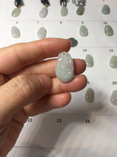 Load image into Gallery viewer, 100% Natural type A light green/light green/white/purple/gray jadeite Jade RuYi(如意) pendant PJ130
