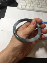 Load image into Gallery viewer, 55.8mm Certified Type A 100% Natural icy watery dark green/purple/gray round cut Jadeite bangle AA131-6925
