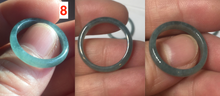 Load image into Gallery viewer, 16.5mm size 6 100% natural type A icy watery green/blue icy watery Guatemala jadeite jade band ring group BP83
