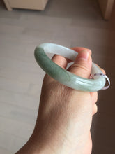 Load image into Gallery viewer, 57.5mm certified type A 100% Natural icy watery dark green/gray/black/purple Jadeite jade bangle PF38-5478
