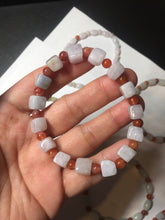 Load image into Gallery viewer, 100% natural type A icy watery light purple/green/white jadeite jade bead bracelet BK109
