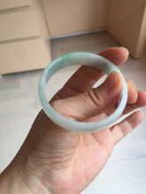 Load image into Gallery viewer, 51.6mm Certified Type A 100% Natural sunny green light green white thin Jadeite Jade bangle BS120-1581
