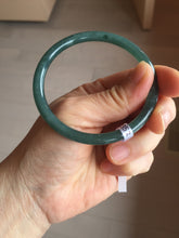 Load image into Gallery viewer, 56.3mm Certified Type A 100% Natural dark green/blue/gray with Guatemala slim round cut Jadeite bangle PH14-2352
