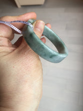Load image into Gallery viewer, 50.7mm Certified type A 100% Natural green with green floating flowers Jadeite Jade square bangle PC37-0403
