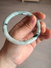 Load image into Gallery viewer, 57mm certified 100% natural Type A light green with dark green floating flowers round cut jadeite jade bangle AA7-3882

